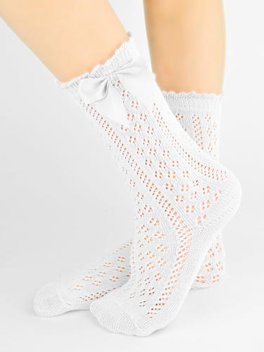 Skarpetki dziewczęce z kokardką sb113-g-01