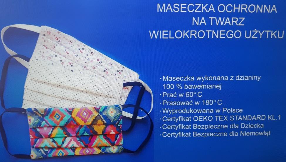 KAROLINKA / MASKA OCHRONNA NA TWARZ Z KIESZONKĄ NA FILTR - www.anstel.pl