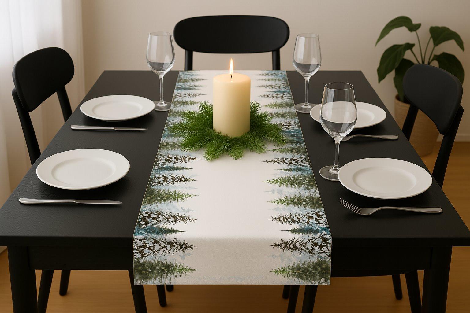 Bieżnik dekoracyjny snowelle zimowy las 40x180cm 758487